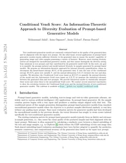 Conditional Vendi Score: An Information-Theoretic Approach to Diversity
  Evaluation of Prompt-based Generative Models