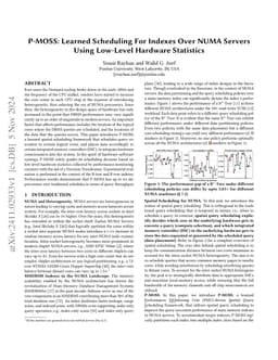 P-MOSS: Learned Scheduling For Indexes Over NUMA Servers Using Low-Level
  Hardware Statistics