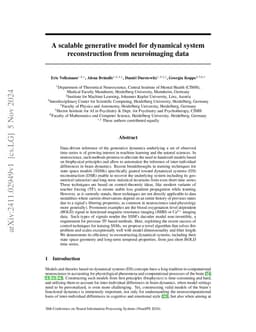 A scalable generative model for dynamical system reconstruction from
  neuroimaging data
