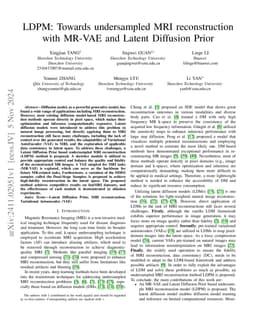 LDPM: Towards undersampled MRI reconstruction with MR-VAE and Latent Diffusion Prior