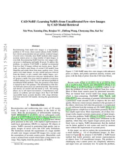CAD-NeRF: Learning NeRFs from Uncalibrated Few-view Images by CAD Model Retrieval