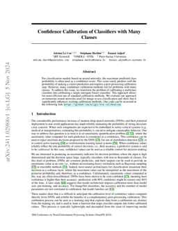 Confidence Calibration of Classifiers with Many Classes