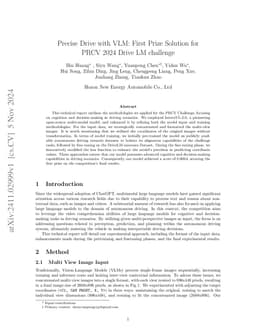 Precise Drive with VLM: First Prize Solution for PRCV 2024 Drive LM
  challenge