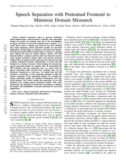 Speech Separation with Pretrained Frontend to Minimize Domain Mismatch