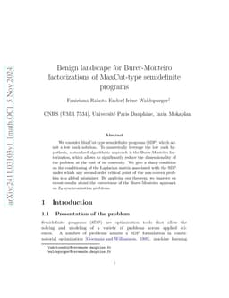Benign landscape for Burer-Monteiro factorizations of MaxCut-type semidefinite programs