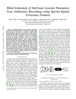 Blind Estimation of Sub-band Acoustic Parameters from Ambisonics Recordings using Spectro-Spatial Covariance Features