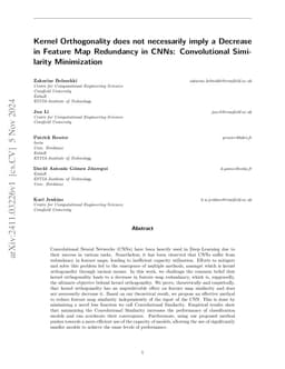 Kernel Orthogonality does not necessarily imply a Decrease in Feature
  Map Redundancy in CNNs: Convolutional Similarity Minimization