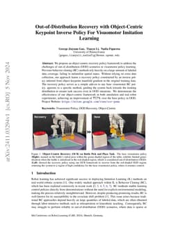 Out-of-Distribution Recovery with Object-Centric Keypoint Inverse Policy for Visuomotor Imitation Learning