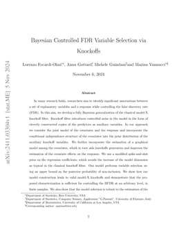 Bayesian Controlled FDR Variable Selection via Knockoffs