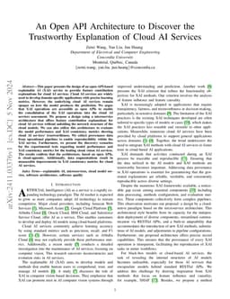 An Open API Architecture to Discover the Trustworthy Explanation of
  Cloud AI Services
