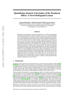 Quantifying Aleatoric Uncertainty of the Treatment Effect: A Novel Orthogonal Learner