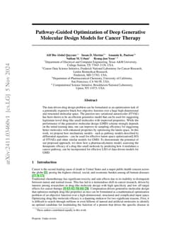 Pathway-Guided Optimization of Deep Generative Molecular Design Models
  for Cancer Therapy