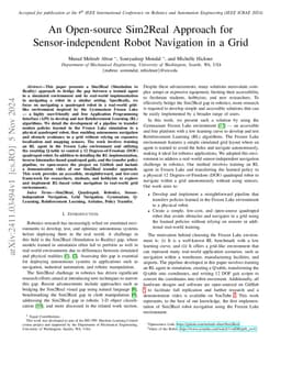 An Open-source Sim2Real Approach for Sensor-independent Robot Navigation in a Grid