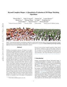 Beyond Complete Shapes: A quantitative Evaluation of 3D Shape Matching
  Algorithms