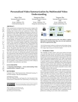 Personalized Video Summarization by Multimodal Video Understanding