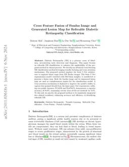 Cross Feature Fusion of Fundus Image and Generated Lesion Map for
  Referable Diabetic Retinopathy Classification