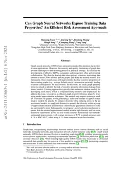 Can Graph Neural Networks Expose Training Data Properties? An Efficient
  Risk Assessment Approach
