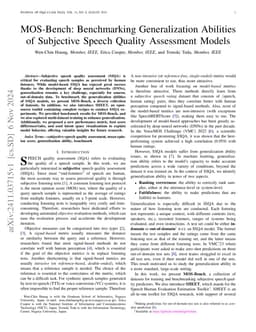 MOS-Bench: Benchmarking Generalization Abilities of Subjective Speech
  Quality Assessment Models