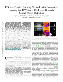 Efficient Fourier Filtering Network with Contrastive Learning for UAV-based Unaligned Bi-modal Salient Object Detection
