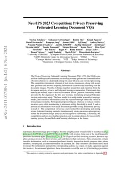 NeurIPS 2023 Competition: Privacy Preserving Federated Learning Document
  VQA