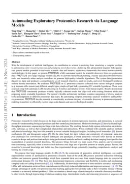 Automating Exploratory Proteomics Research via Language Models