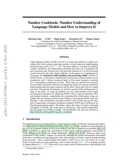 Number Cookbook: Number Understanding of Language Models and How to Improve It