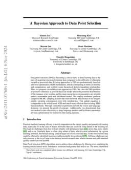 A Bayesian Approach to Data Point Selection