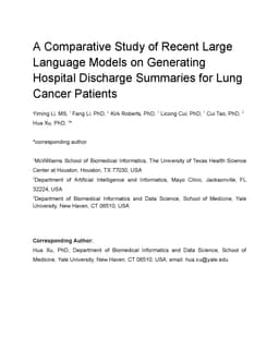 A Comparative Study of Recent Large Language Models on Generating
  Hospital Discharge Summaries for Lung Cancer Patients