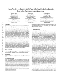From Novice to Expert: LLM Agent Policy Optimization via Step-wise
  Reinforcement Learning