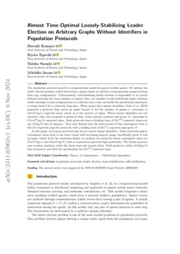 Almost Time-Optimal Loosely-Stabilizing Leader Election on Arbitrary
  Graphs Without Identifiers in Population Protocols