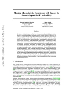 Aligning Characteristic Descriptors with Images for Human-Expert-like
  Explainability