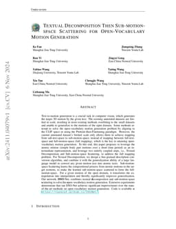 Textual Decomposition Then Sub-motion-space Scattering for
  Open-Vocabulary Motion Generation