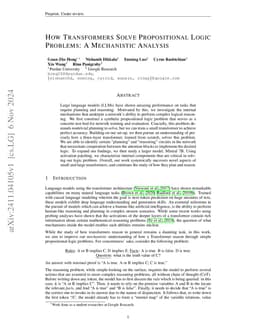 How Transformers Solve Propositional Logic Problems: A Mechanistic
  Analysis