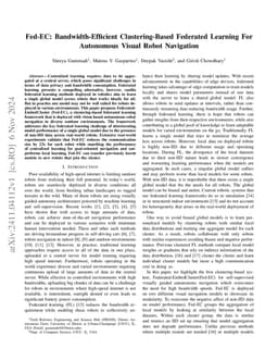 Fed-EC: Bandwidth-Efficient Clustering-Based Federated Learning For
  Autonomous Visual Robot Navigation
