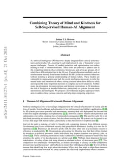 Combining Theory of Mind and Kindness for Self-Supervised Human-AI
  Alignment