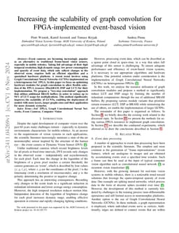 Increasing the scalability of graph convolution for FPGA-implemented
  event-based vision