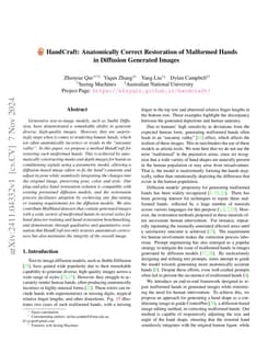 HandCraft: Anatomically Correct Restoration of Malformed Hands in
  Diffusion Generated Images