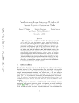 Benchmarking Large Language Models with Integer Sequence Generation
  Tasks