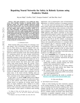 Repairing Neural Networks for Safety in Robotic Systems using Predictive
  Models