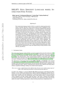 DELIFT: Data Efficient Language model Instruction Fine Tuning