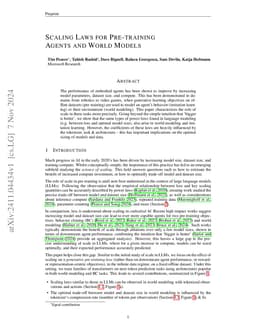 Scaling Laws for Pre-training Agents and World Models