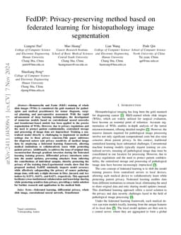 FedDP: Privacy-preserving method based on federated learning for
  histopathology image segmentation