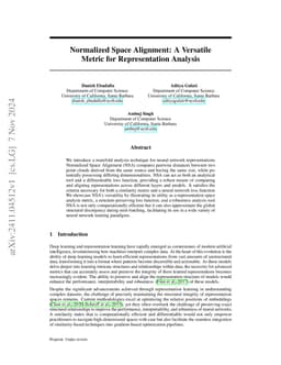 Normalized Space Alignment: A Versatile Metric for Representation
  Analysis