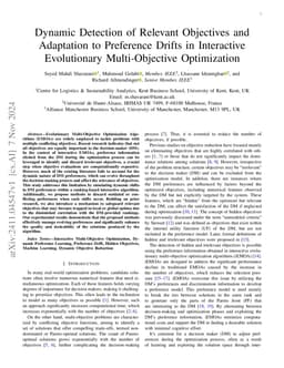 Dynamic Detection of Relevant Objectives and Adaptation to Preference
  Drifts in Interactive Evolutionary Multi-Objective Optimization