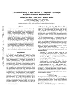 An Axiomatic Study of the Evaluation of Enthymeme Decoding in Weighted
  Structured Argumentation