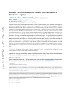 Multistage Fine-tuning Strategies for Automatic Speech Recognition in
  Low-resource Languages