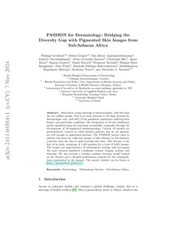 PASSION for Dermatology: Bridging the Diversity Gap with Pigmented Skin
  Images from Sub-Saharan Africa