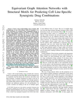 Equivariant Graph Attention Networks with Structural Motifs for
  Predicting Cell Line-Specific Synergistic Drug Combinations