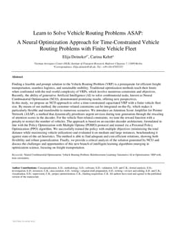 Learn to Solve Vehicle Routing Problems ASAP: A Neural Optimization
  Approach for Time-Constrained Vehicle Routing Problems with Finite Vehicle
  Fleet