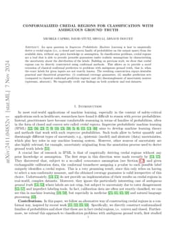 Conformalized Credal Regions for Classification with Ambiguous Ground Truth